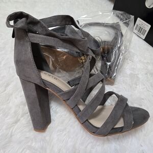 Torrid Gray Strappy Wrap Sandals